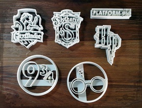 harry potter cookie cutters cakes fondant cupcakes cake cupcake birthday celebration dessert wedding bake pastry bakery baked sweet frosting baking house kitchen dining 3d print model - Mito3D