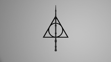 harry potter deathly hallows art harrypotteranddeathlyhallows harrypotter deathlyhallows design lowpolymodelling blender signs logos 3d print model - Mito3D