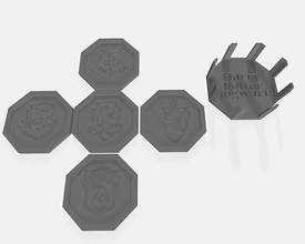 harry potter hogwarts coasters set illustration emblem emblems harrypotter kitchen dining house 3d print model - Mito3D