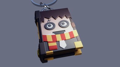 harry potter keychain games-toys fan art hogwarts magic school wizard magician hedwig owl golden snitch glassess book nerd games toys game accessories 3d print model - Mito3D