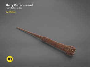 harry potter wand version 1 - films hermione ron voldemort dumbledore magic magician hogwarts witch witchcraft mage games toys wizard wizardry 3d print model - Mito3D