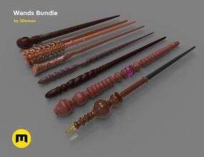 harry potter wands bundle 2 cosplay costume halloween gift wand prop film movie book magician mcgonagall set discount ginny moody games toys 3d print model - Mito3D