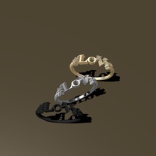 hashtag anello gioielli oro 3dprint rhino rhinogold nero argento 24k donne preziosi le signore abbigliamento moda band donna di sesso femminile lady anelli 3d print model - Mito3D