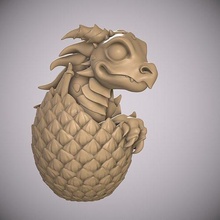 hatched dragon egg - pre-supported version included house baby gameofthrones miniatures figurines fantasy babydragon art sculptures 3d print model - Mito3D