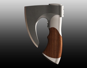 hatchet art axe medieval blade knight tomahawk melee scans replicas 3d print model - Mito3D