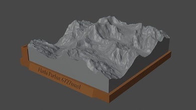 hathi parbat mountain landscape volcano terrain environment nature photogrammetry elevation dem science 3d print model - Mito3D