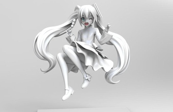 hatsune miku statue zahl kunst charakter zbrush spiele spielzeuge 3d print model - Mito3D