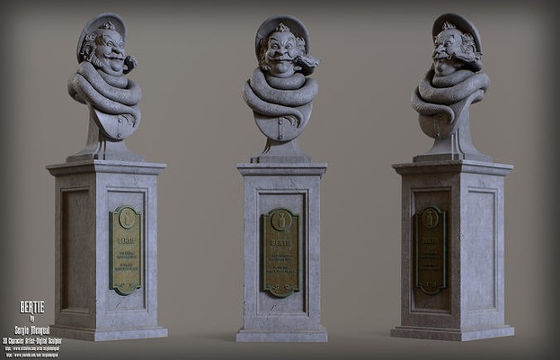 obsesionado mansión bertie 3d imprimible busto lujo versión hombre 3dprintable arte escultura anatomía víbora serpiente disney disneyland víspera santos estatua esculturas 3d print model - Mito3D