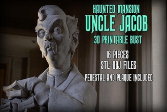 haunted mansion uncle jacob 3d printable bust deluxe version man 3dprintable art sculpture anatomy disney disneyland halloween statue sculptures dread family 3d print model - Mito3D