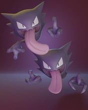 pokemon - haunter two poses pikachu gastly gengar halloween go pokeball art toy game collectible ash manga anime ghost scary games toys 3d print model - Mito3D