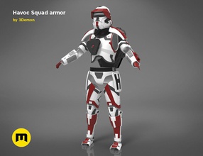 havoc squad armor star wars galactic wearable universe battle jetpack helmet plate knight earth movie toy size games toys 3d print model - Mito3D