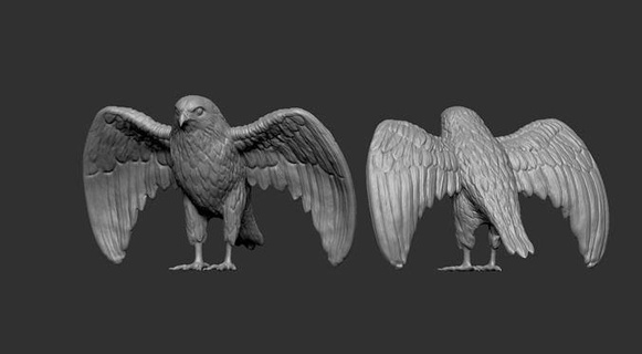 hawk 3d model fot print paint bird animal printable nature art sculptures 3d print model - Mito3D