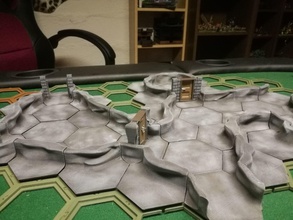 hc12 base set 3d print cave dungeon dnd 28mm fantasy tile hex 32mm rpg terrain door roleplay 3dprint stl design game supportless games toys accessories 3d print model - Mito3D