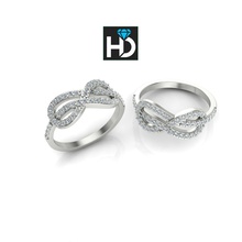 hd gioielli nodo anello oro il i diamanti stesa rebbi anelli 3d print model - Mito3D