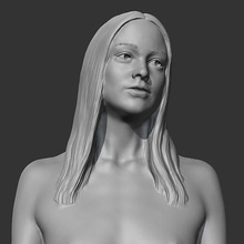 hd girl bust k 3d print model cute woman female character people human head portrait figure face statue sculpture art sculptures 3d print model - Mito3D