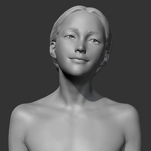 hd niña busto f 3d impresión modelo lindo mujer hembra personaje personas humano cabeza retrato figura cantante estatua escultura esculturas cara arte 3d print model - Mito3D