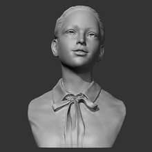 hd niña busto 3d impresión modelo personaje personas humano cabeza retrato figura cara estatua escultura hembra lindo mujer arte esculturas 3d print model - Mito3D