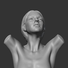 hd niña busto 3d impresión modelo lindo mujer hembra personaje personas humano cabeza retrato figura cara estatua escultura Arte esculturas 3d print model - Mito3D