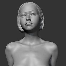 hd menina fracasso m 3d impressão modelo fofa mulher fêmea cara decoração tronco cabeça retrato figura arte esculturas 3d print model - Mito3D