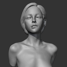 hd niña busto g 3d impresión modelo lindo mujer hembra personaje personas humano cabeza retrato figura cara estatua escultura arte esculturas 3d print model - Mito3D