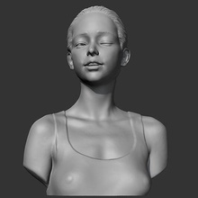hd kız büst b 3d yazdır model şirin kadın kadın insanlar insan baş vesika şekil heykel heykeller sanat 3d print model - Mito3D