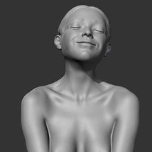 hd niña busto c 3d impresión modelo lindo mujer hembra personaje personas humano cabeza retrato figura hombre estatua esculturas cara arte escultura 3d print model - Mito3D