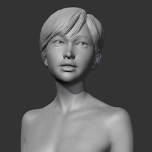 hd menina fracasso 3d impressão modelo mulher fêmea cara decoração tronco personagem humano cabeça retrato fofa escultura arte esculturas 3d print model - Mito3D
