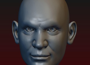 head angry man - male 9 bald art guy boy face human evil vicious sinister smirk hairless baldheaded shorn bobbed anatomy people without hair sculptures 3d print model - Mito3D