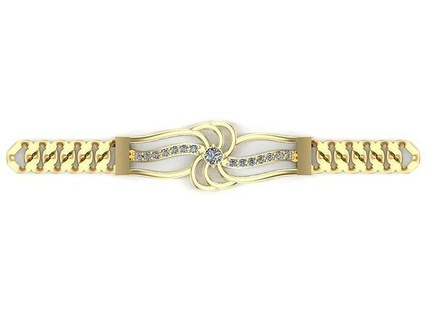 head bracelet silver jewellery gold platinum gem jewelry bracelets 3d print model - Mito3D