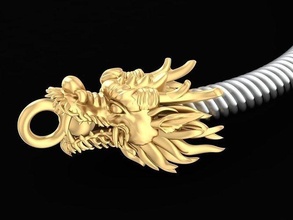 head dragon bracelets 2255 jewelry fashion accessories gold diamond man men unisex design 3d print model - Mito3D