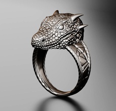 head dragon ring jewelry proto ready prototyping printa printable rings 3d print model - Mito3D