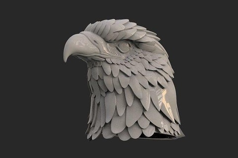 head eagle 3d print model art sculpture zbrush statue necklace gold deco silver animals printable birds design ring picture sculptures 3d print model - Mito3D