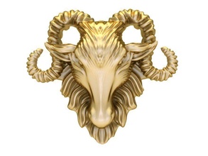 head goat jewelry 3070 fashion accessories gold diamond unisex design fengshui 3d print model - Mito3D