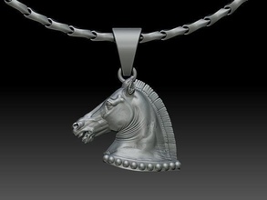 head horse pendant gold jewelry fashion beauty printable jewellery silver necklace sterling nature body art jewel platinum print pendants 3d print model - Mito3D