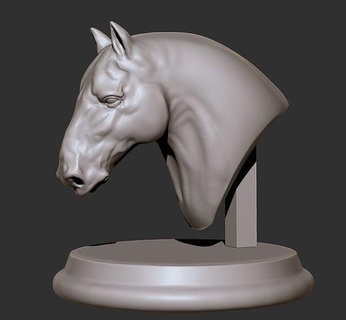 baş at hayvan yazdırılabilir heykel Sanat heykeller 3d print model - Mito3D
