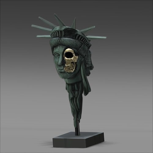 head liberty v2 collection estatua da liberdade colecao cabeca printable bust caveira skull statue arte designe interiors decor house 3D print model - Mito3D