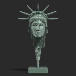 head liberty v3 collection estatua da liberdade colecao cabeca printable bust caveira skull statue arte designe interiors decor house 3d print model - Mito3D