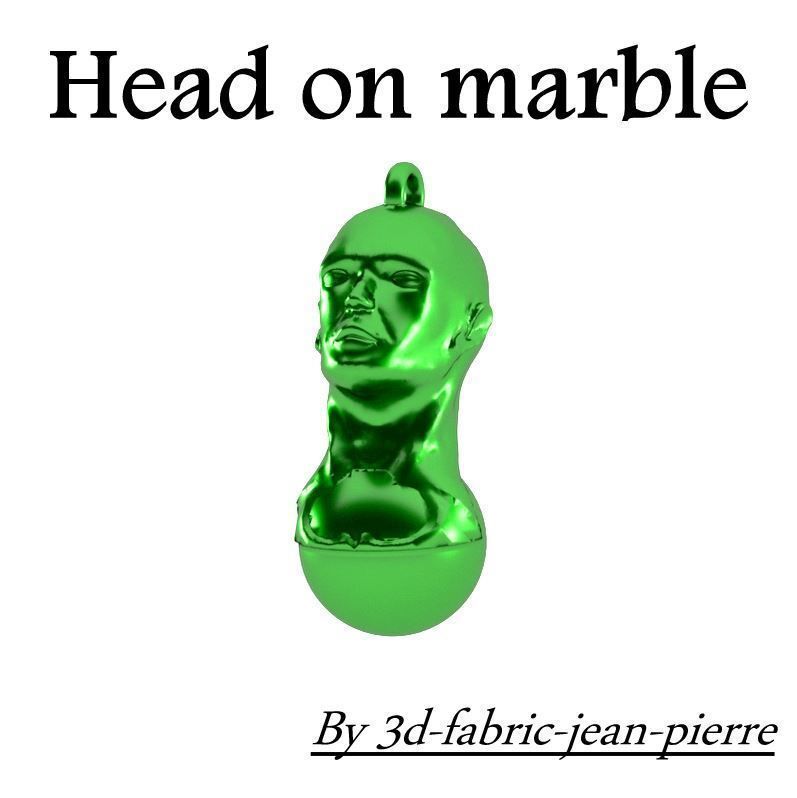 head marble jewelry necklace nose gift face sculpture male noise pendants 3D print model - Mito3D