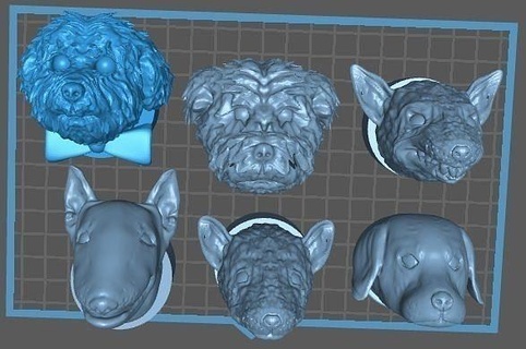 head mixture dog rottweiller king charles puppy fridge kitchen magnets magnet decor house 3d print model - Mito3D