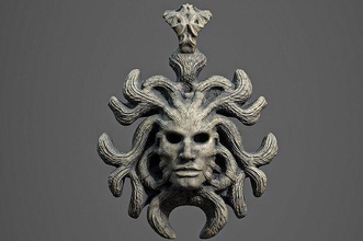 head pendant 3d print model 11 silver printable human art dark science sculpture jewelry pendants sculptures 3d print model - Mito3D