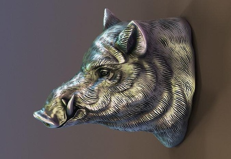 tête sanglier animaux animal porc art sculptures 3d print model - Mito3D