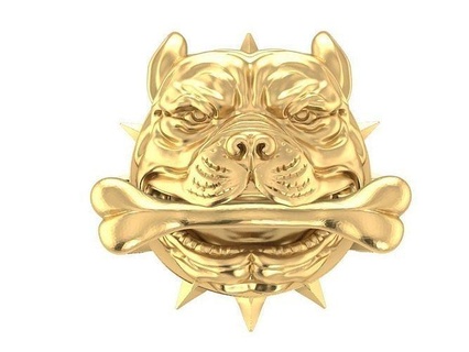 head pitbull dog pendant 1544 jewelry fashion accessories gold diamond man men new design pendants 3d print model - Mito3D