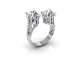 tête bague bijoux engagement or argent imprimable brillant diamants élégant platine diamant sterling mode beauté saphir blanc précieux luxe anneaux 3d print model - Mito3D
