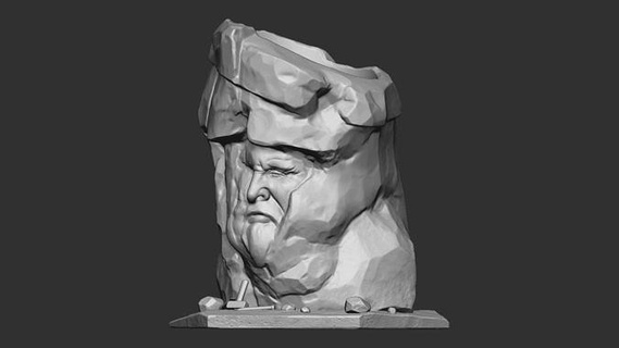 head stone pot bust portrait carving sculpture marble granite chisel features expression profile headstone bas relief high abstract ancient art sculptures 3d print model - Mito3D
