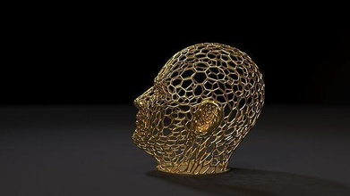 cabeça Voronoi 2 decoração homem humano masculino arte Projeto anatomia escultura corpo personagem decorativo 3d print model - Mito3D