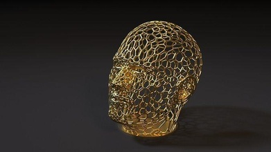 cabeça Voronoi 2 decoração homem humano masculino arte Projeto anatomia escultura corpo personagem decorativo 3d print model - Mito3D