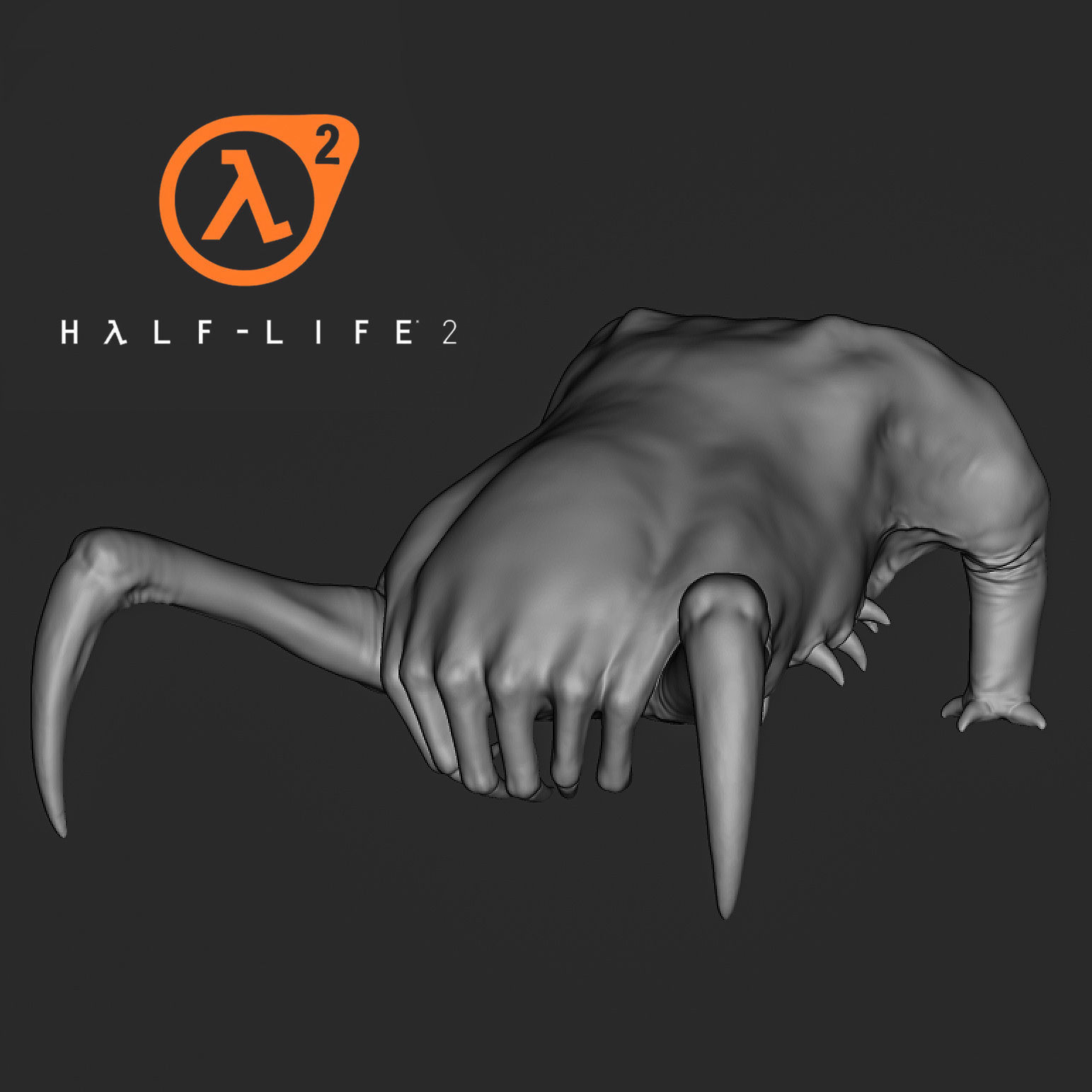 headcrab half life 2 media vida gordon hombre libre juego arte fan criatura halflife2 alyx válvula juegos juguetes 3D print model - Mito3D