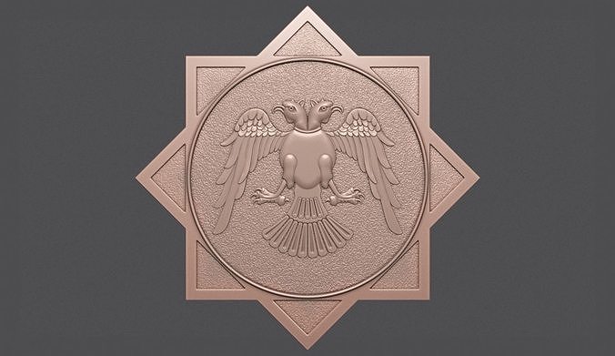 tête Aigle 39 choisi emblème turc dinde ottoman faucon seldjoukide Empire stl modèle imprimable signe symbole art sculptures 3D print model - Mito3D