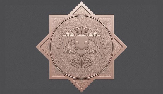 tête Aigle 39 choisi emblème turc dinde ottoman faucon seldjoukide Empire stl modèle imprimable signe symbole art sculptures 3d print model - Mito3D