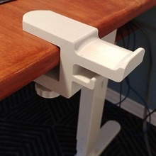 auricular soporte cable escritorio fácil cabeza montar tornillo mesa abrazadera nivelador optimizado ikea interior oficina casa 3d print model - Mito3D